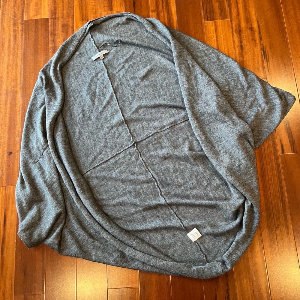 Classiques Entier Silk Wool Blend Gray Cocoon Sweater Cardigan Long Sleeve S M